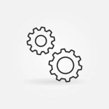 Vector Spur Gear concept icon in thin line style Stock Illustration