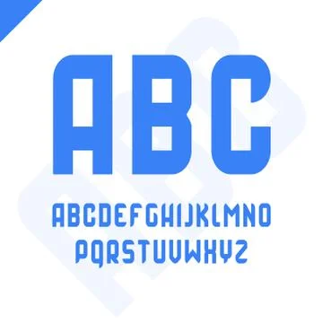 Vector square alphabet simple sport font and letter set Stock Illustration