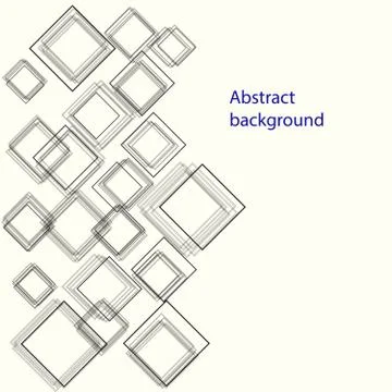 Vector Square background. Geometric decoration concept. Modern technology ill Stock Illustration
