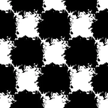 Vector Square Brush Seamless Pattern Plaid Grange Minimalist Check Geometric Illustrazione stock