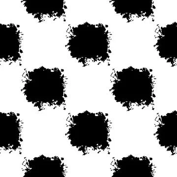 Vector Square Brush Seamless Pattern Plaid Grange Minimalist Check Geometric Stockillustratie