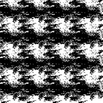 Vector Square Brush Seamless Pattern Plaid Grange Minimalist Check Geometric Stock-Illustration