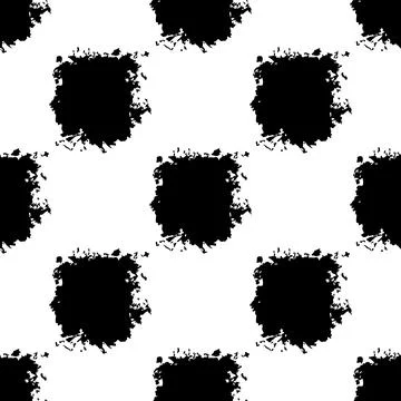 Vector Square Brush Seamless Pattern Plaid Grange Minimalist Check Geometric Illustrazione stock