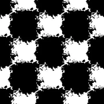 Vector Square Brush Seamless Pattern Plaid Grange Minimalist Check Geometric Stock Illustration