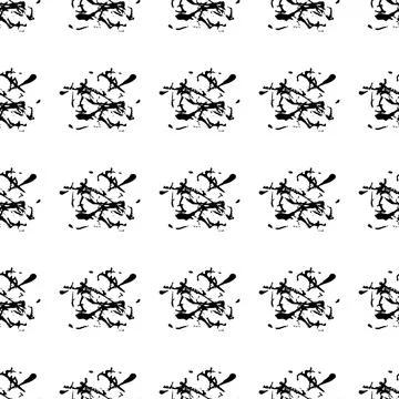 Vector Square Brush Seamless Pattern Plaid Grange Minimalist Check Geometric Stock Illustration