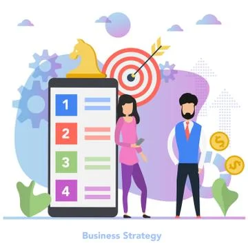 Vector square concept of business strategy in flat style イラスト素材