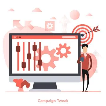 Vector square concept of Campaign Tweak in flat style Stock Illustration