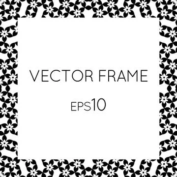 Vector square flower frame for text, images, monograms, photo frames Stock Illustration