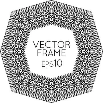 Vector square flower frame for text, images, monograms, photo frames Stock Illustration