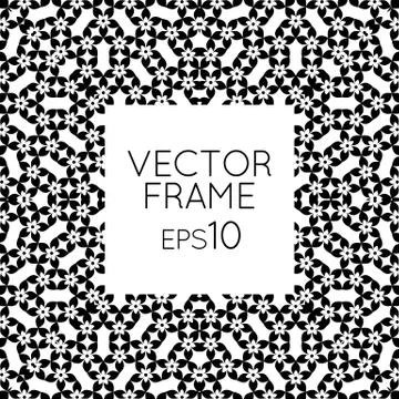 Vector square flower frame for text, images, monograms, photo frames Stock Illustration