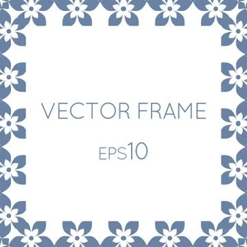 Vector square flower frame for text, images, monograms, photo frames Illustrazione stock