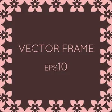 Vector square flower frame for text, images, monograms, photo frames Stock Illustration