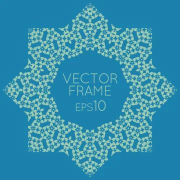 Vector square flower frame for text, images, monograms, photo frames Illustrazione stock