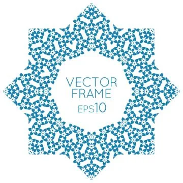 Vector square flower frame for text, images, monograms, photo frames Illustrazione stock