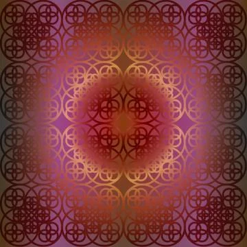 Vector square flower pattern symmetrical Stock Illustration