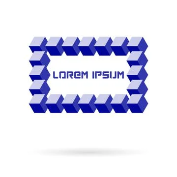 Vector Square Frame Of Isometric Cubes Over White Stock Illustration