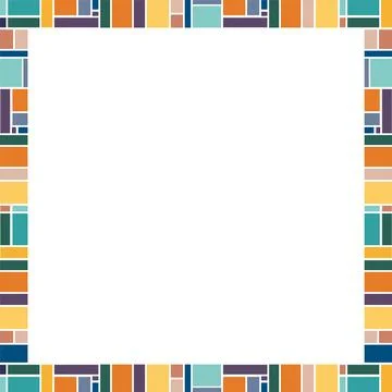 Vector square frame for text. Modern Art graphics for hipsters. Colorful styl Stock Illustration