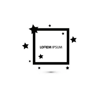 Vector square frames set. Geometric shapes with stars, Glow Design for Graphic Illustrazione stock