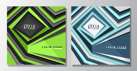 Vector square futuristic Covers Stock Illustration