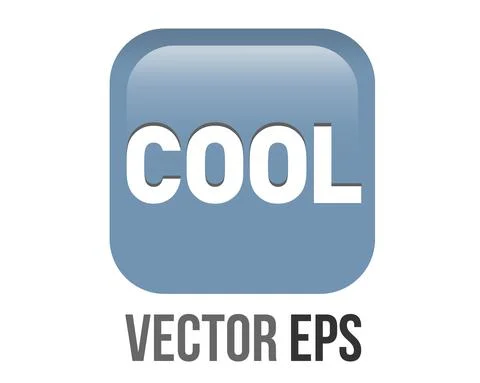 Vector square gradient blue gray word cool button icon with white COOL word Stock Illustration