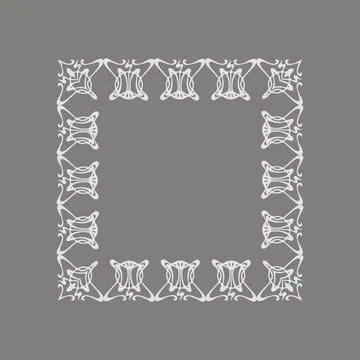 Vector square gray floral Art Nouveau style frame Illustrazione stock