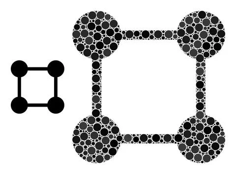 Vector Square Grid Centers Composition of Dots Stock Illustration