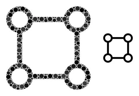Vector Square Grid Nodes Mosaic of Dots 스톡 일러스트