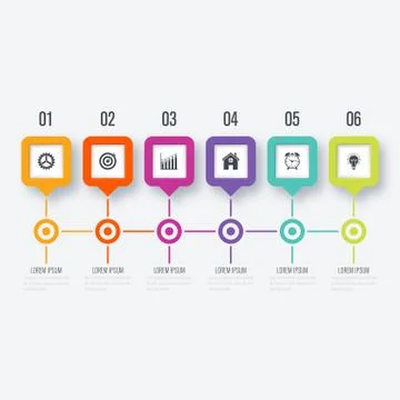 Vector square infographic with 5 options 스톡 일러스트