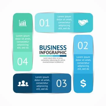 Vector square infographic. Template for cycle diagram, graph, presentation and 스톡 일러스트