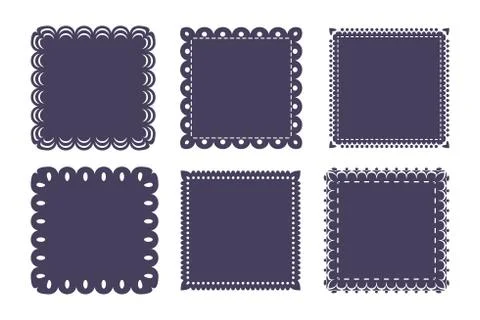Vector square label ornate set Illustrazione stock