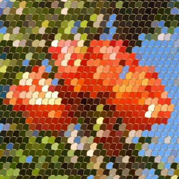 Vector square mosaic with golden frames background Stock Illustration