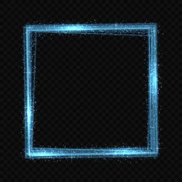 Vector square neon light tracing effect. Иллюстрация