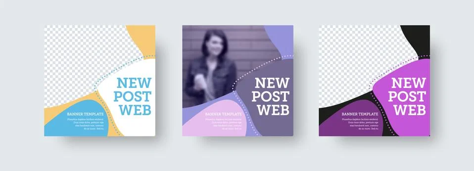 Vector square new post template for business promotion in social media, web b Stock Illustration