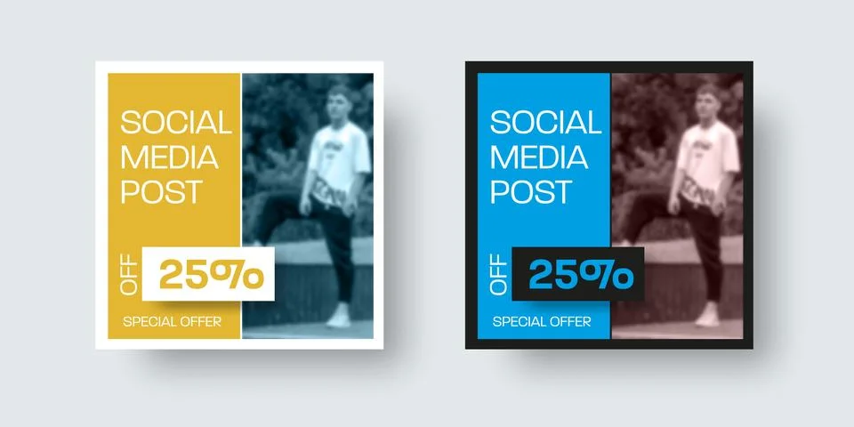 Vector square post template for social media, discount special offer, for pro Stock Illustration