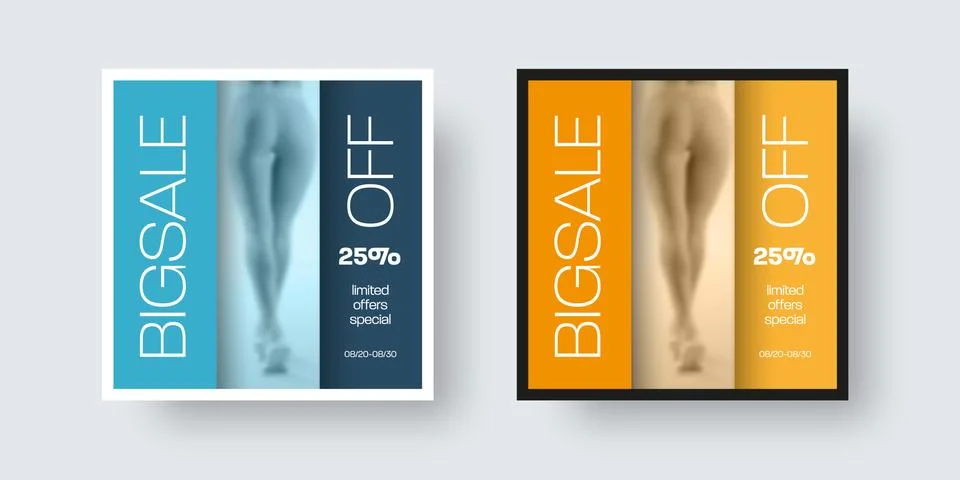 Vector square post template for social media with limited special offer for b Stock Illustration