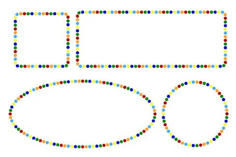 Vector Square, Rectangle, Circle and Oval Frame from various color, colorful  Illustrazione stock
