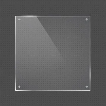 Vector square shape glass frame with nails Stock Illustration