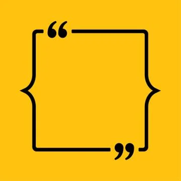 Vector Square Speech Bubble Quote Bracket. Illustrazione stock