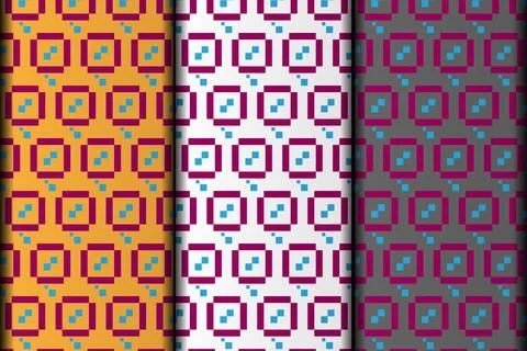 Vector square style seamless pattern design. Stock Illustration