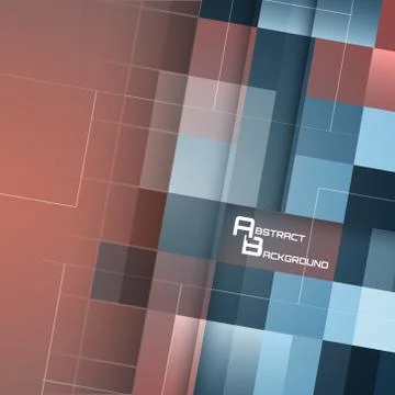 Vector square symmetrical abstract background. Stock Illustration