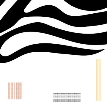 Vector square template with Zebra  stripes pattern. Background with decoratio Stock Illustration