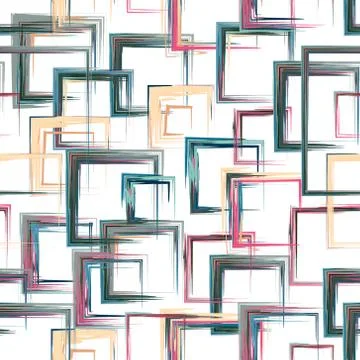 Vector squares pattern. Abstract geometric pattern background with brash painted Stock Illustration