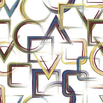 Vector squares pattern. Abstract geometric pattern background with brash painted Stock Illustration
