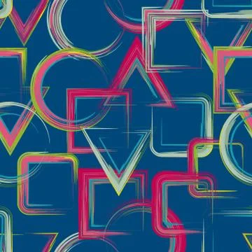 Vector squares pattern. Abstract geometric pattern background with brash painted Stock Illustration