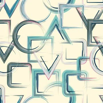 Vector squares pattern. Abstract geometric pattern background with brash painted Stock Illustration