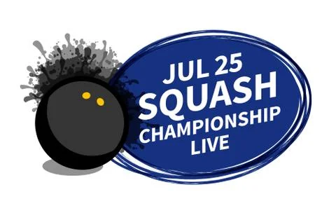 Vector squash racket sport scoreboard spotlight background place for copy tex Stock Illustration
