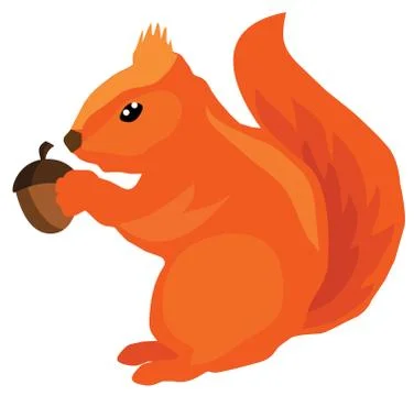 Vector squirrel with acorn Stock Illustration