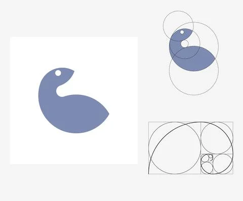 Vector squirrel in golden ratio style. Editable illustration Stock Illustration