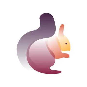 Vector squirrel in gradient style. Digital art Illustrazione stock
