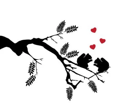 Vector Squirrels In The Tree Stock Illustration